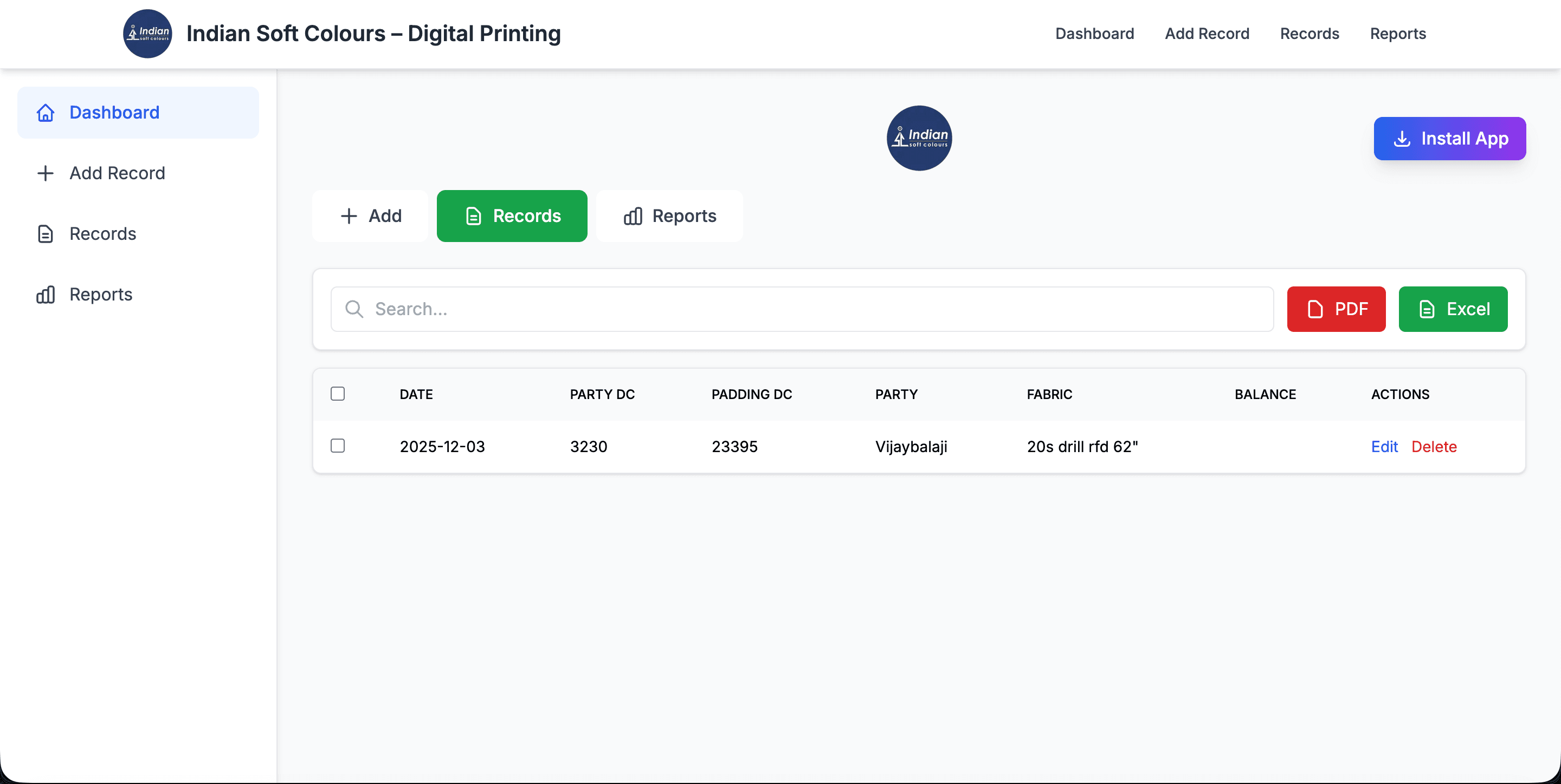 ISC Textile Report App - Digital Printing Management